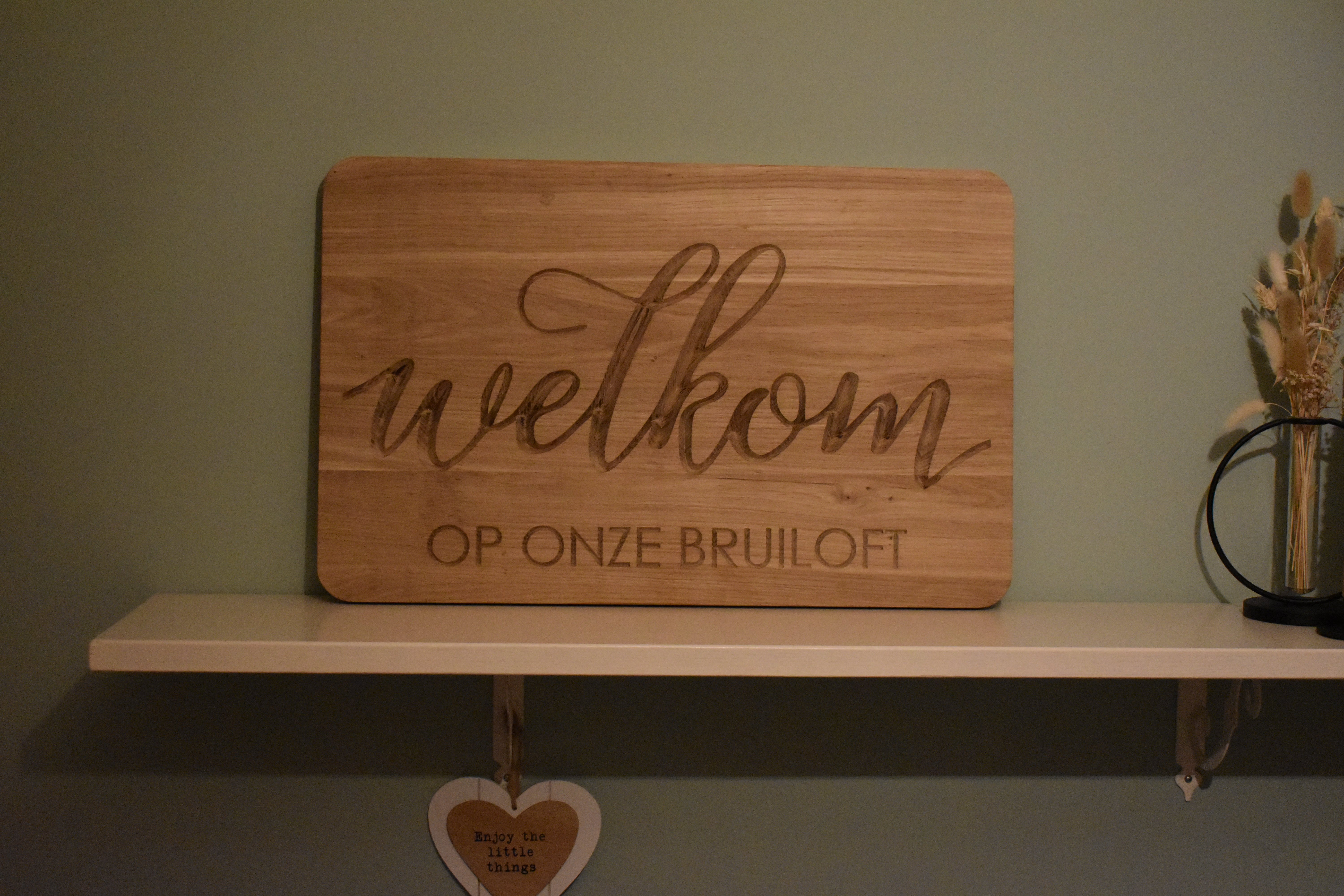 Houten welkombord bruiloft